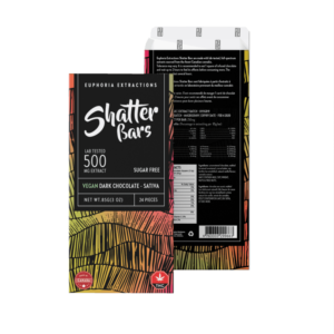 Vegan Dark Chocolate Sativa 500mg Shatter Bar