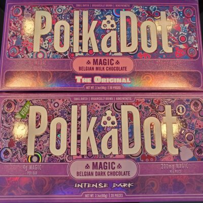 NEW! Polkadot 4 Gram mushroom Belgian Chocolate- Special Price  $60 Each!