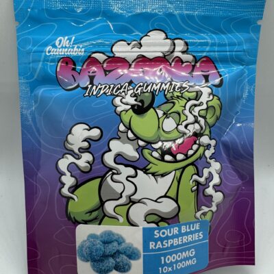 BAZOOKA - SOUR BLUE RASPBERRIES 1000MG - INDICA ONLY
