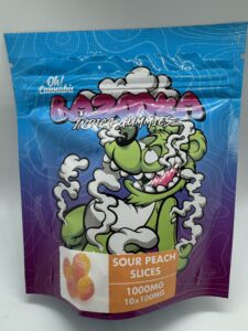 BAZOOKA - SOUR PEACH SLICES 1000MG - INDICA ONLY