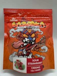 BAZOOKA - SOUR STRAWBERRY 1000MG - INDICA / SATIVA
