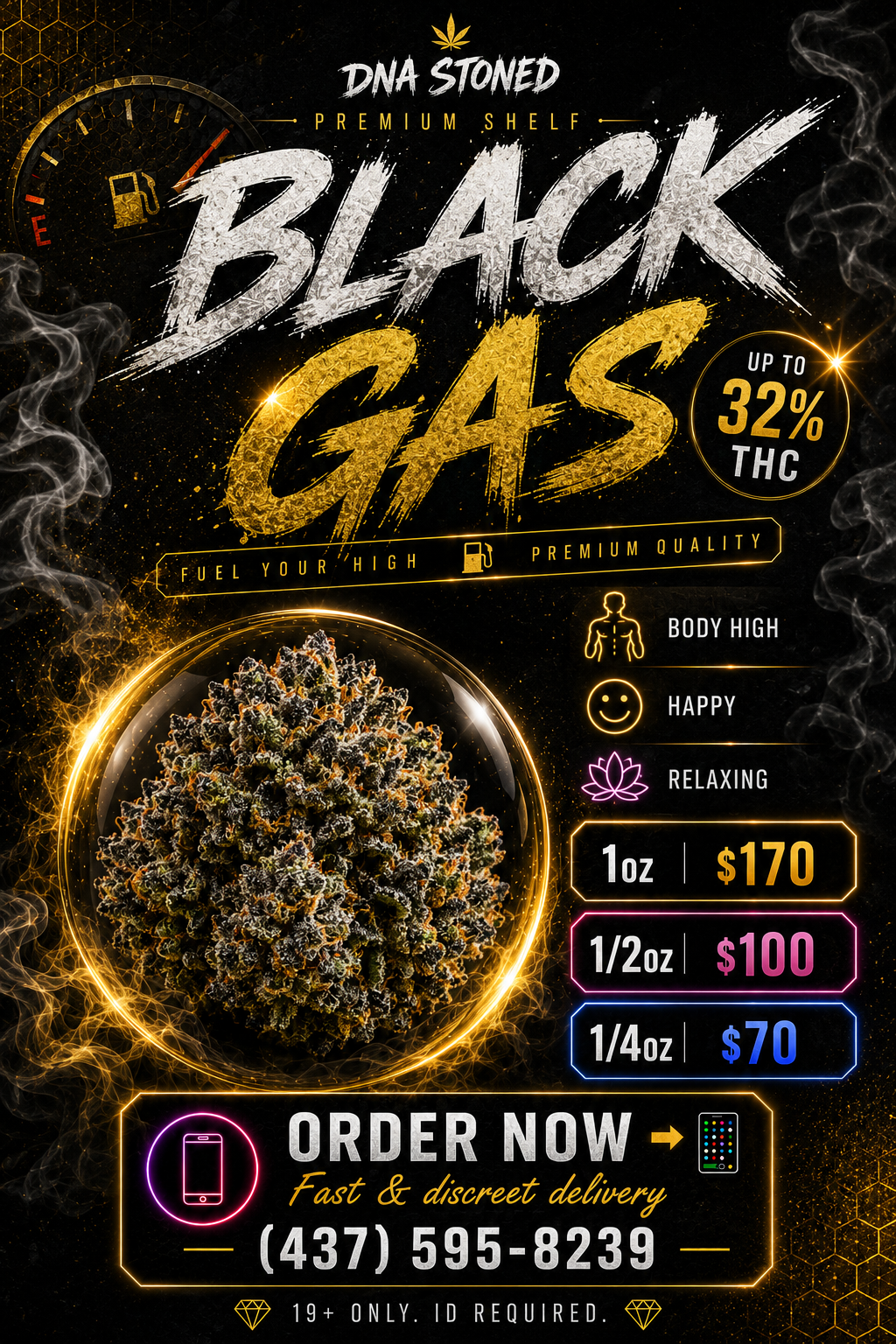 ⛽️ Black Gas - Fuel Your High | Upto 32% THC | Now Only $170 OZ