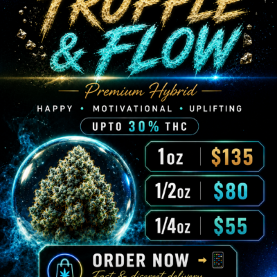 ✨ Truffle&Flow - Premium Hybrid | Upto 28% THC | Now Only $135 Oz