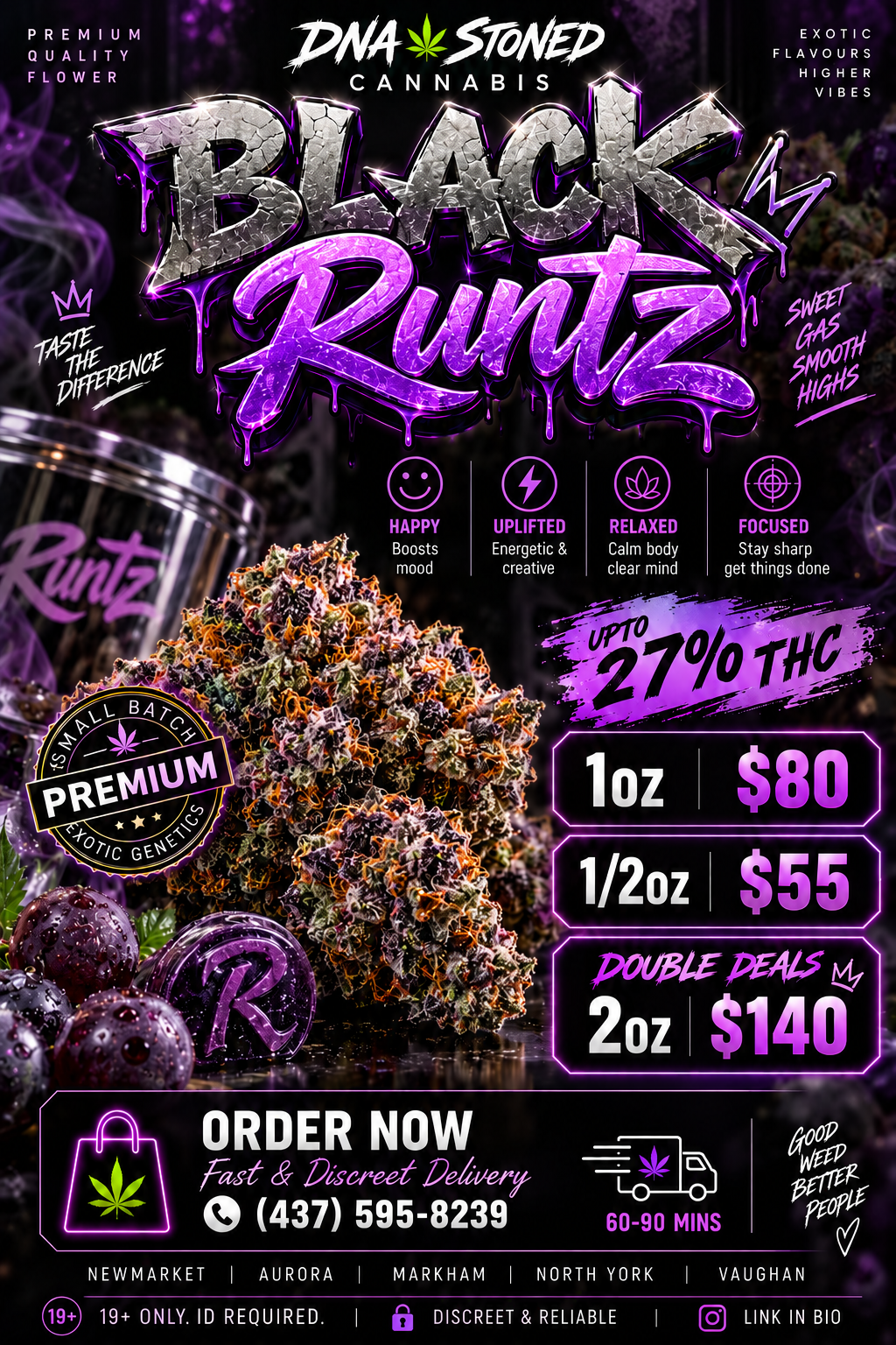 π€ Black RuntZ - Limited Batch | 27% THC | Double Deals: $140 for 2OZ