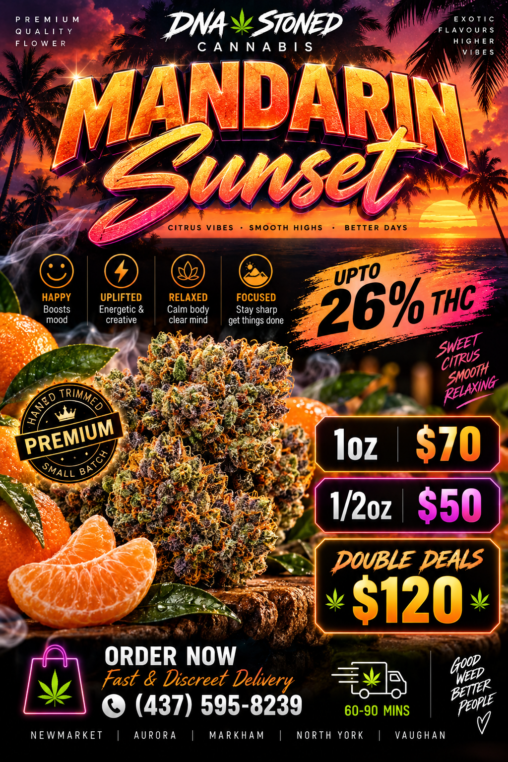 π Mandarin Sunset - Indica Hybrid | 26% THC | Double Deals: $120 for 2OZ
