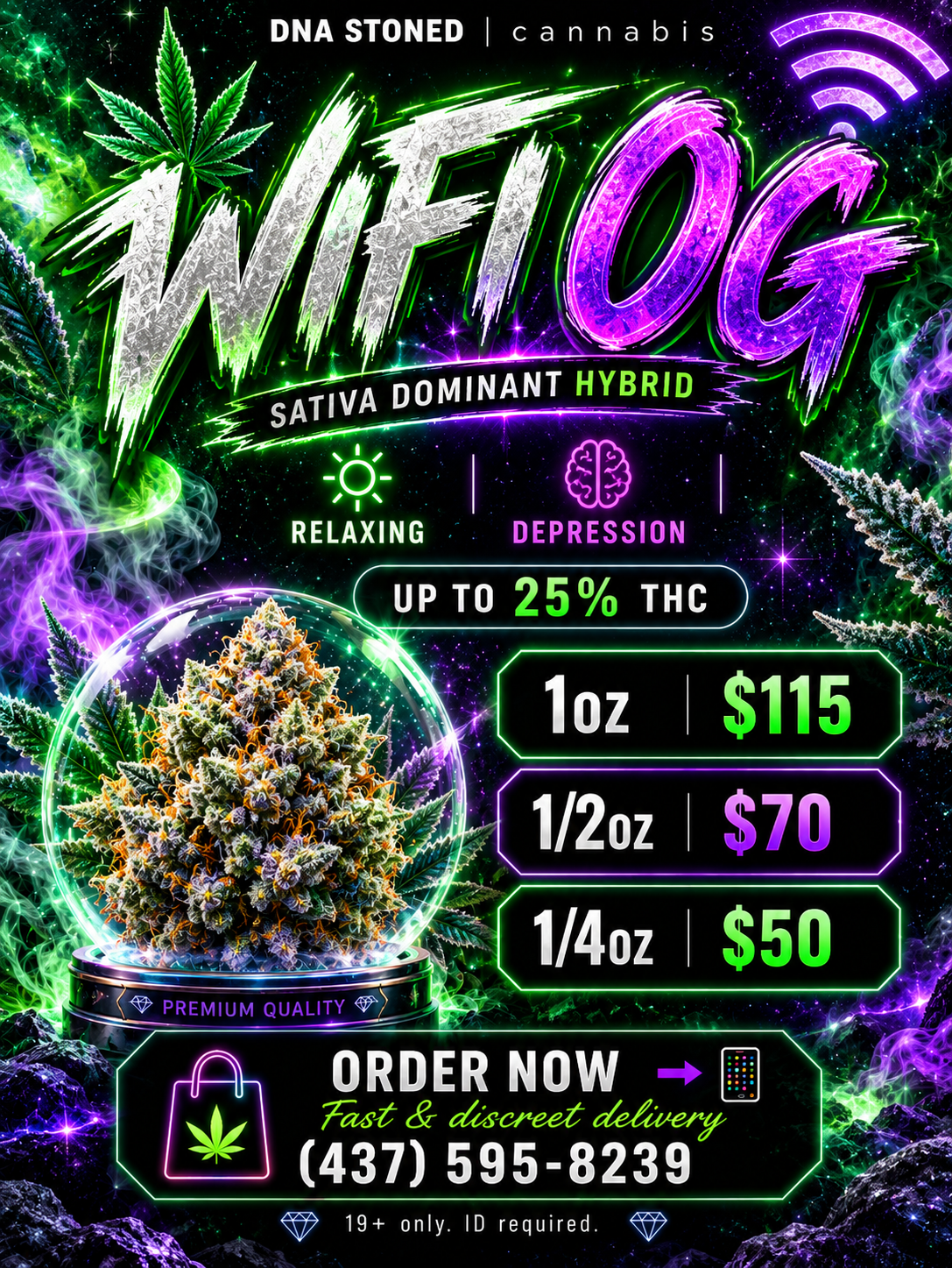 π Wifi OG - Sativa Dominant Hybrid | Upto 25% THC | Special Price $115Oz